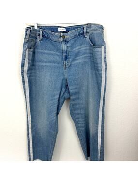 Lane Bryant High Rise Straight Jeans Size 24 Flex Magic Waistband Jeweled Blue